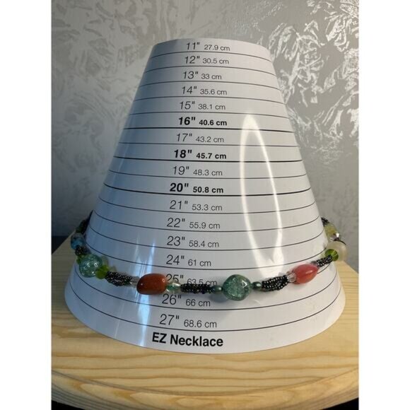 Necklace Multi Color & Black Glass Double Strand Beads - Picture 4 of 4